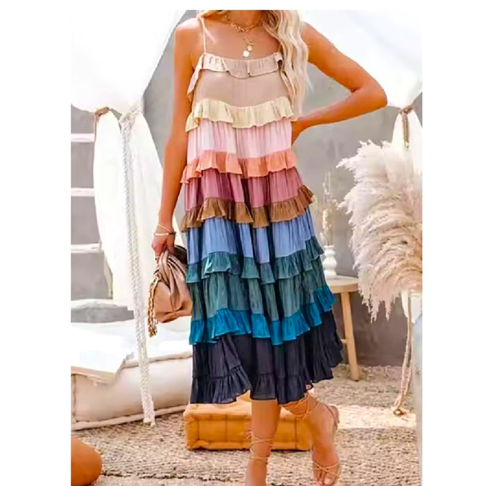 Storia  colorful tiered dress